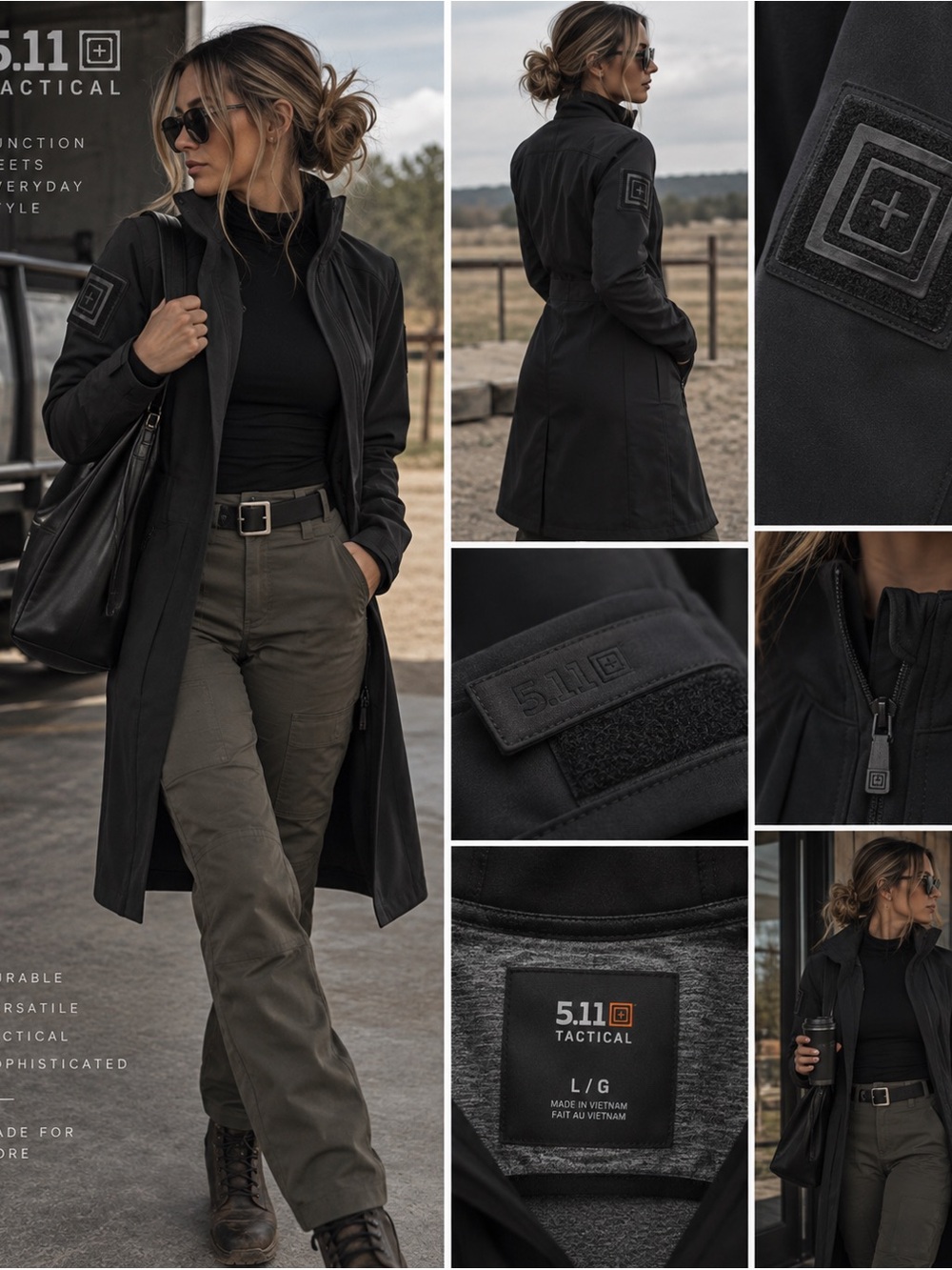 Women’s 5.11 Atlas Jacket 

Black Softshell Jacket / trenchcoat